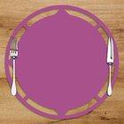 Sousplat Em Mdf Roxo Borda Vazada Detalhada 35x35cm