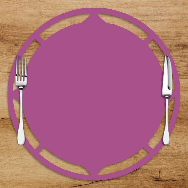 Sousplat Em Mdf Roxo Borda Vazada Detalhada 35x35cm
