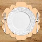 Sousplat Em Mdf Vazado Flor Com Estampa Pêssego 35x35cm