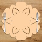 Sousplat Em Mdf Vazado Flor Com Estampa Pêssego 35x35cm