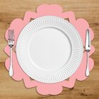 Sousplat Em Mdf Vazado Flor Com Estampa Rosa 35x35cm