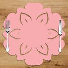 Sousplat Em Mdf Vazado Flor Com Estampa Rosa 35x35cm