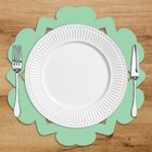 Sousplat Em Mdf Vazado Flor Com Estampa Verde 35x35cm