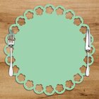 Sousplat Em Mdf Verde Com Borda De Flor 35x35cm