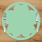 Sousplat Em Mdf Verde Vazado Flor 35x35cm