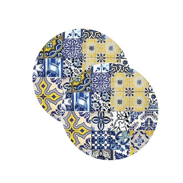 Sousplat Estampa Azulejo Português 2 Impresso Tecido Microfib