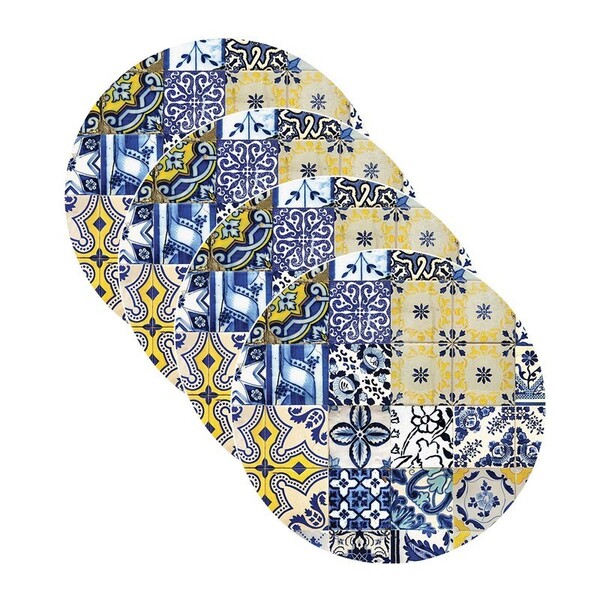 Sousplat Estampa Azulejo Português 2 Impresso Tecido Microfib