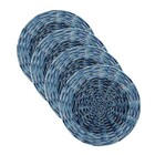 Sousplat Estampa Cestaria Azul Impressa Tecido Microfibra - 4