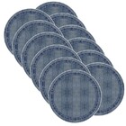 Sousplat Estampa Jeans Impressa Tecido Microfibra - 12 Pe?as