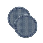 Sousplat Estampa Jeans Impressa Tecido Microfibra - 2 Peças -