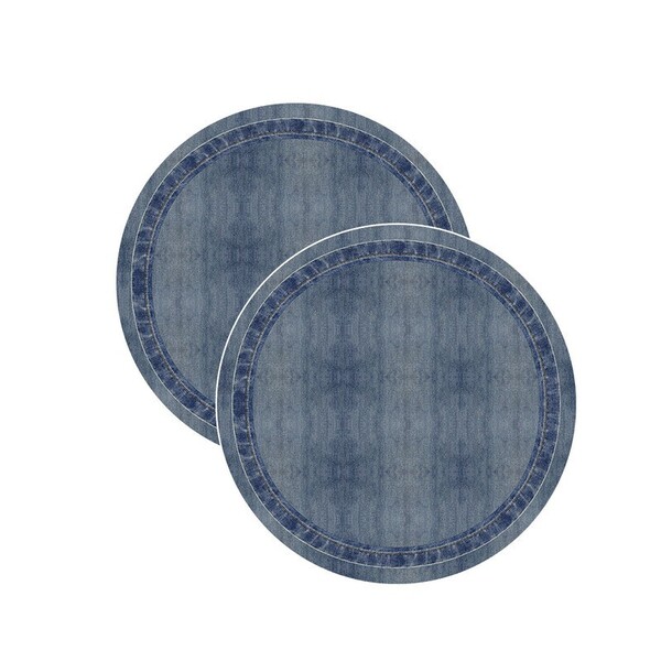 Sousplat Estampa Jeans Impressa Tecido Microfibra - 2 Peças -