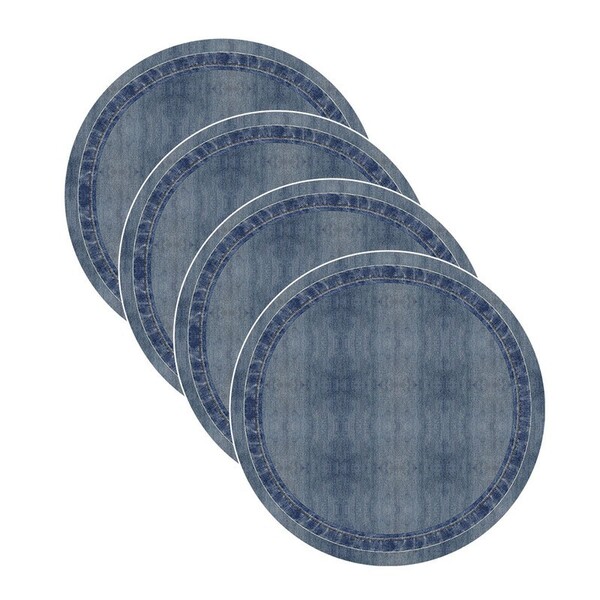 Sousplat Estampa Jeans Impressa Tecido Microfibra - 4 Peças -