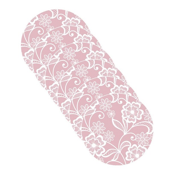 Sousplat Estampa Renda Rosa Impressa Tecido Microfibra - 6 Pe