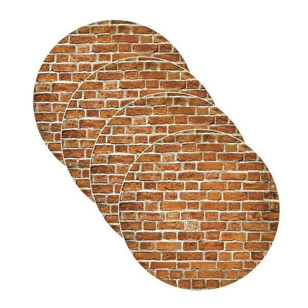 Sousplat Estampa Tijolinhos Impressa Tecido Microfibra - 4 Pe