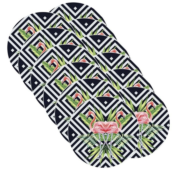 Sousplat Flamingos - 12 Peças - Sem Base