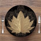 Sousplat Flor De Lotus Dourada Em Mdf 35x35cm