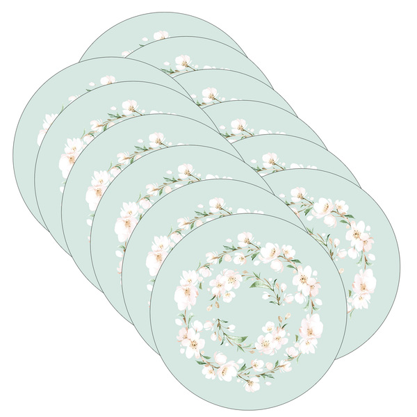Sousplat Flor Sakura Branca - 12 Peças - Sem Base
