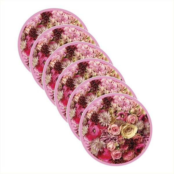 Sousplat Floral - 6 Peças - Com Base