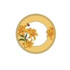 Sousplat Flores Amarelo - 1 Peça - Com Base