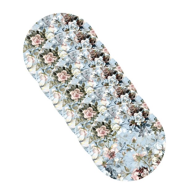 Sousplat Flores Azul - 6 Peças - Sem Base