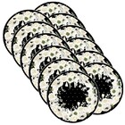 Sousplat Flores Branco/preto - 12 Peças - Sem Base