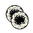 Sousplat Flores Branco/preto - 2 Peças - Sem Base