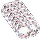 Sousplat Flores Rosa/azul - 12 Peças - Sem Base