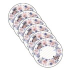 Sousplat Flores Rosa/azul - 6 Peças - Sem Base