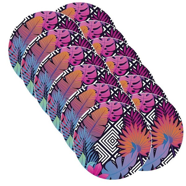 Sousplat Folhagens Geométrica - 12 Peças - Com Base