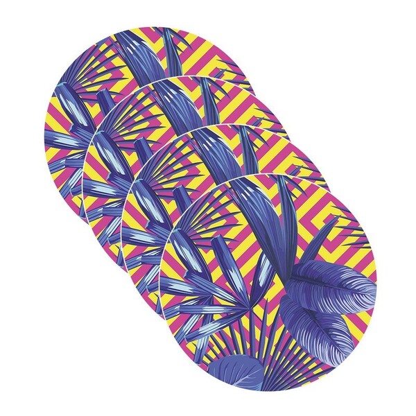 Sousplat Folhagens Geométricas 2 - 4 Peças - Sem Base