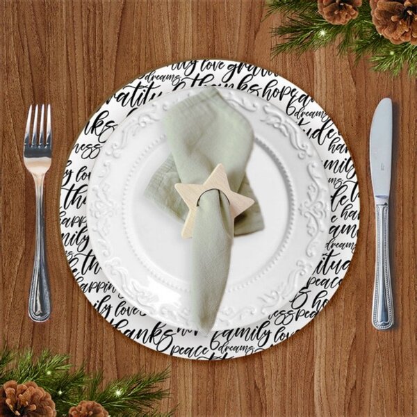 Sousplat Frases Família Preto E Branco Com Porta Guardanapo E