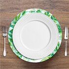 Sousplat Fundo Branco Folhas Verde Em Mdf 35x35cm