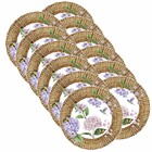 Sousplat Hortencias - 12 Peças - Com Base