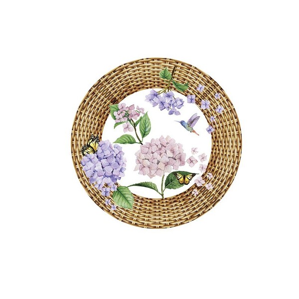Sousplat Hortencias - 1 Peça - Com Base