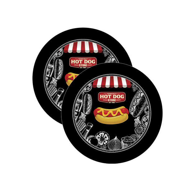 Sousplat Hot Dog Black - 2 Peças - Com Base