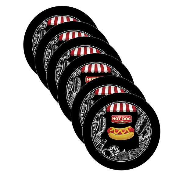 Sousplat Hot Dog Black - 6 Peças - Com Base