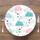 Sousplat Infantil Nuvens Mágicas Coloridas Em Mdf 35x35cm