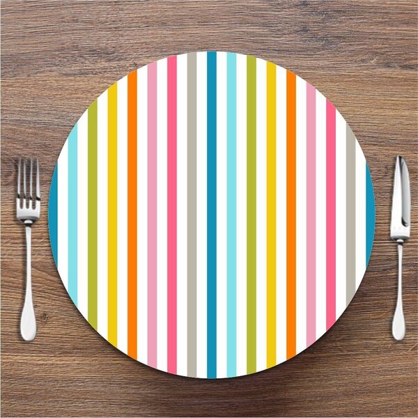 Sousplat Listras Coloridas Em Mdf 35x35cm