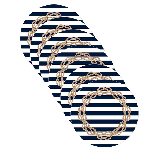 Sousplat Marítimo Corda - 6 Peças - Com Base