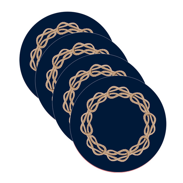 Sousplat Marítimo Corda Azul - 4 Peças - Sem Base