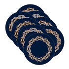 Sousplat Marítimo Corda Azul - 8 Peças - Com Base