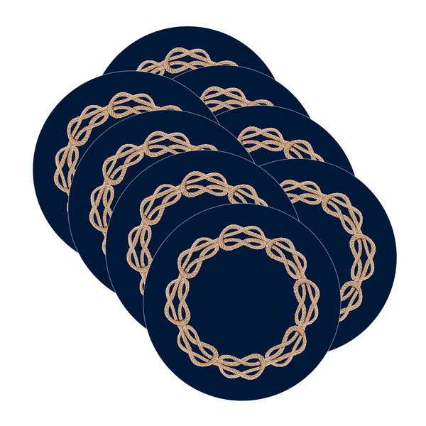 Sousplat Marítimo Corda Azul - 8 Peças - Sem Base