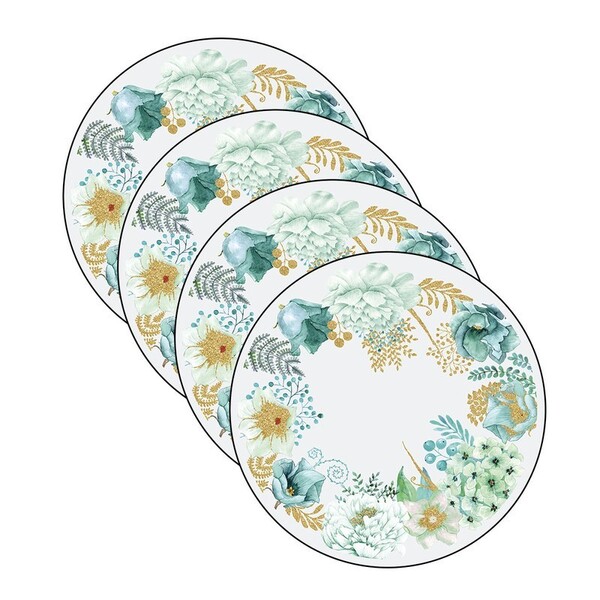 Sousplat Menta/dourado - 4 Peças - Sem Base