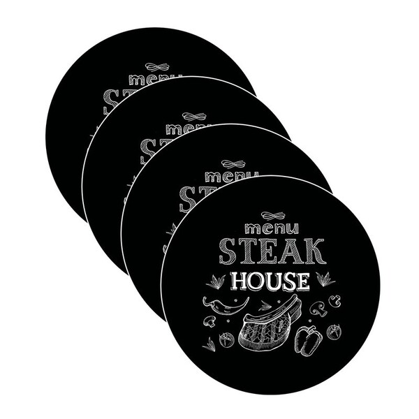 Sousplat Menu Steak House - 4 Peças - Sem Base