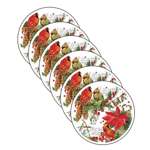 Sousplat Natal - 6 Peças - Com Base