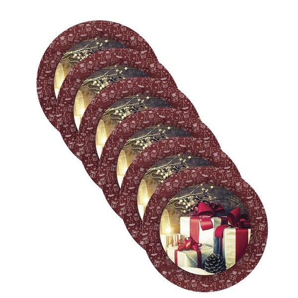 Sousplat Natal - 6 Peças - Com Base