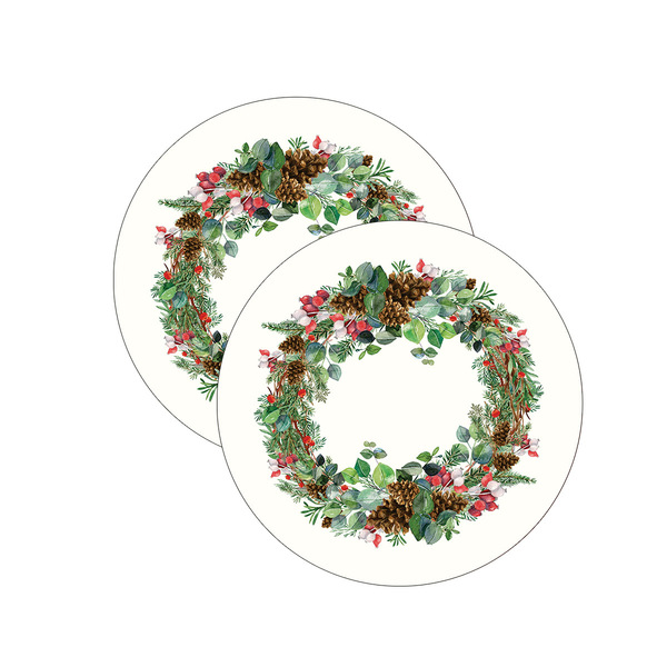 Sousplat Natal Arbusto - 2 Peças - Sem Base