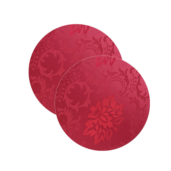 Sousplat Natal Jacquard Vermelho - 2 Peças - Sem Base