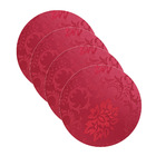 Sousplat Natal Jacquard Vermelho - 4 Peças - Com Base