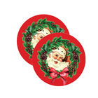 Sousplat Natal Papai Noel Vermelho - 2 Peças - Sem Base